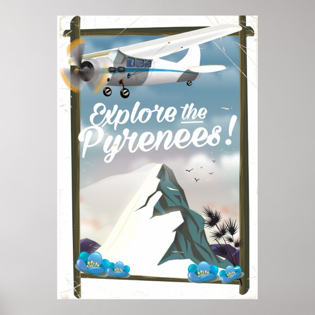 Utforska Pyrenéerna europeiska berg. Poster (Framsidan)
