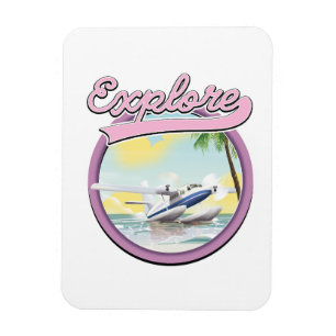 Utforska resans logotyp magnet