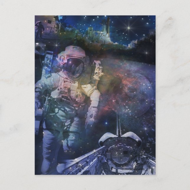 Utforska rymdens skönhet vykort (Framsida)