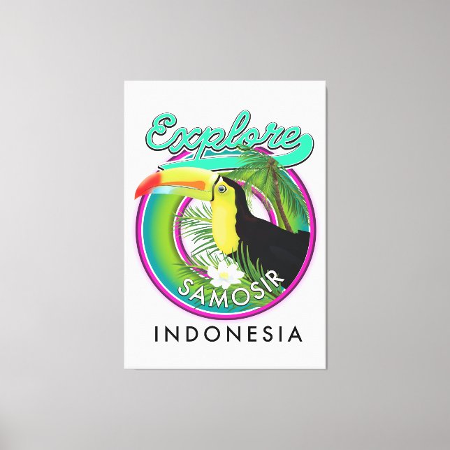 utforska Samosir indonesien reselogo Canvastryck (Framsida)
