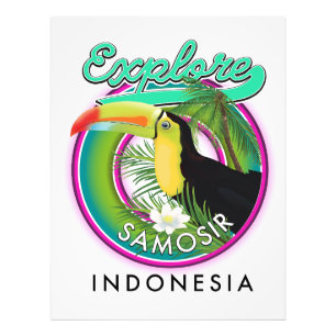 utforska Samosir indonesien reselogo Fototryck