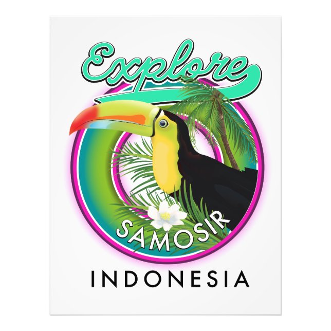 utforska Samosir indonesien reselogo Fototryck (Framsidan)