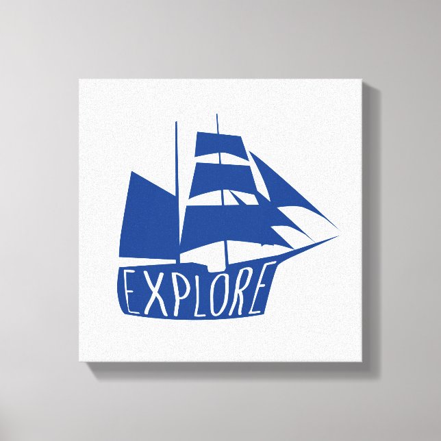 Utforska segelbåt Nursery Art Canvastryck (Framsida)