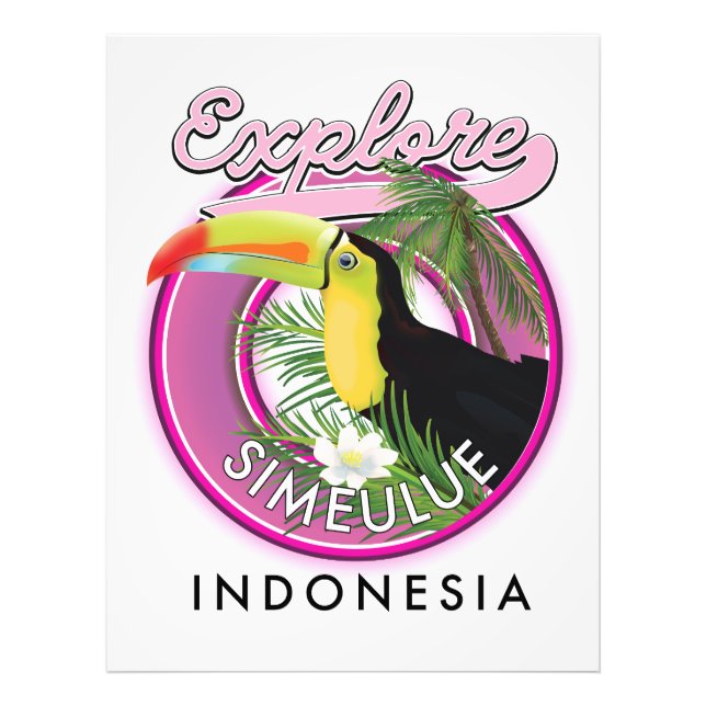 Utforska Simeulue Indonesia logotyp. Fototryck (Framsidan)