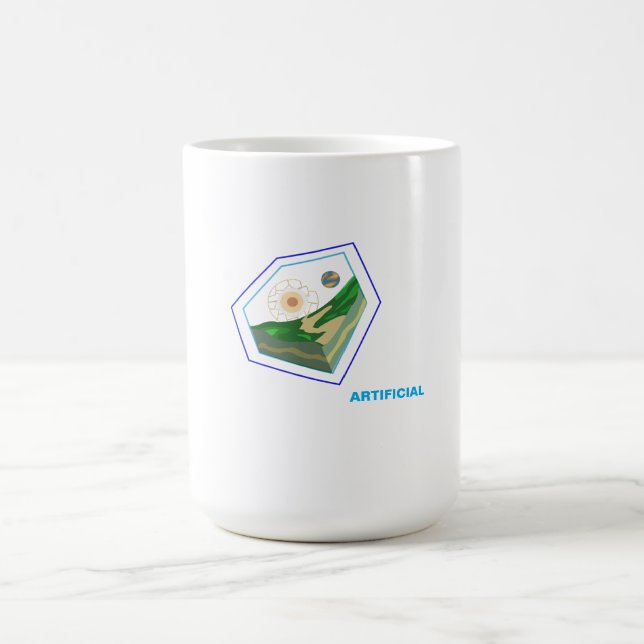 Utforska skärningspunkten mellan konstgjord kaffemugg (Center)