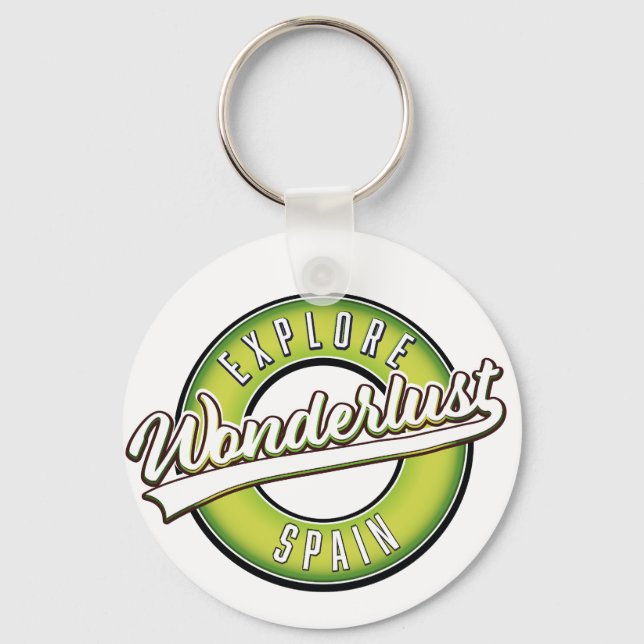 Utforska Spanien Wonderlust Nyckelring (Framsida)