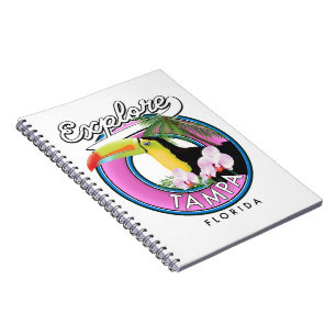 Utforska Tampa Florida retro logotyp Anteckningsbok
