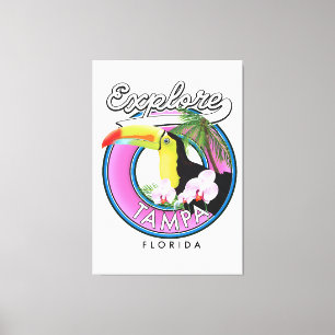 Utforska Tampa Florida retro logotyp Canvastryck
