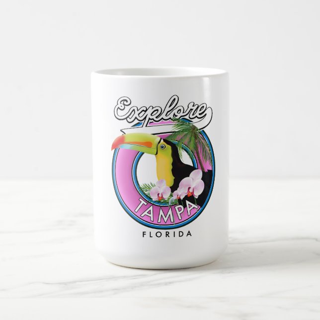 Utforska Tampa Florida retro logotyp Kaffemugg (Center)