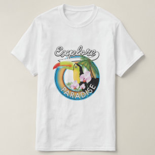 Utforska tecknaden för paradise Travel logotyp T Shirt