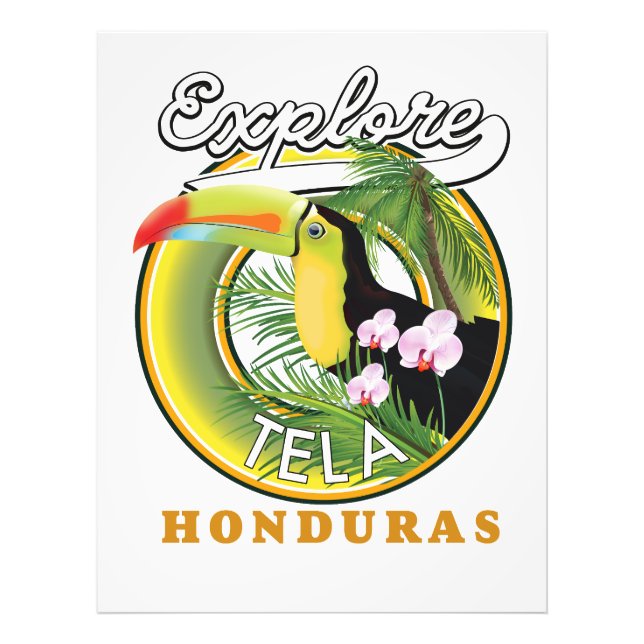Utforska Tela Honduras reslogotyp Fototryck (Framsidan)