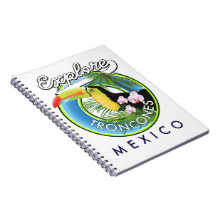 Utforska Troncones Mexico-retrologotyp Anteckningsbok