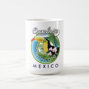 Utforska Troncones Mexico-retrologotyp Kaffemugg