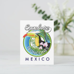 Utforska Troncones Mexico-retrologotyp Vykort