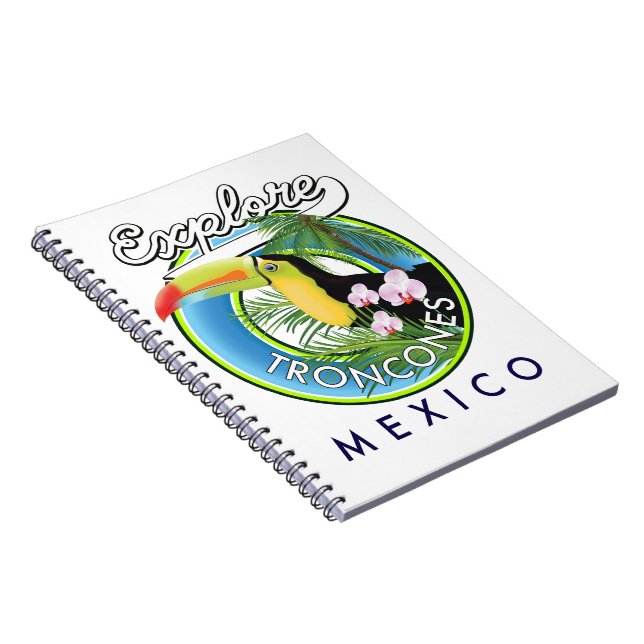 Utforska Troncones Mexiko retro logotyp Anteckningsbok (Högra Sidan)