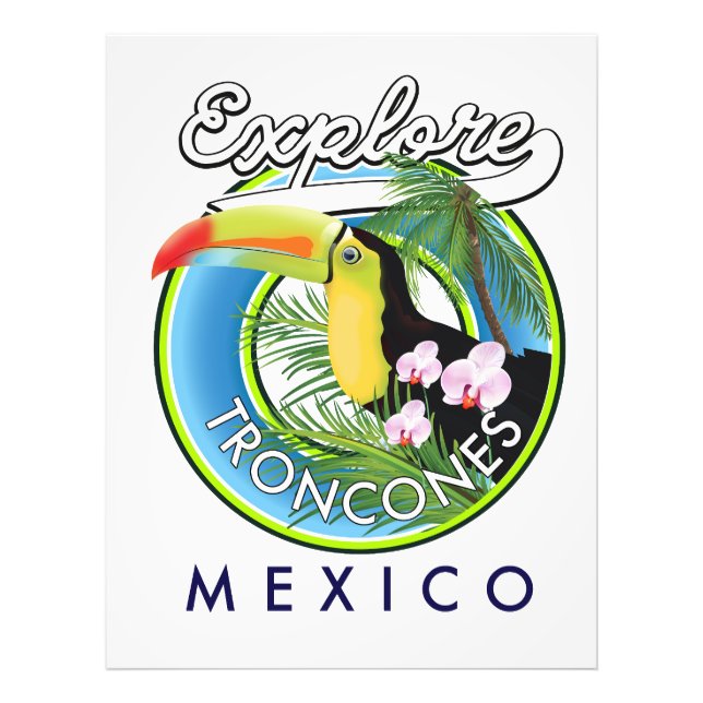 Utforska Troncones Mexiko retro logotyp Fototryck (Framsidan)
