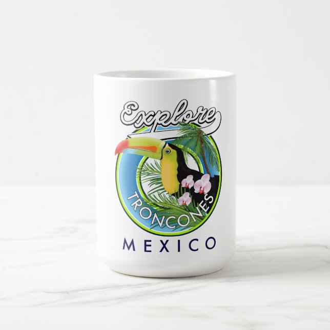 Utforska Troncones Mexiko retro logotyp Kaffemugg (Center)