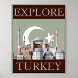 Utforska Turkiets resedekoration (12,5" x 16") Poster