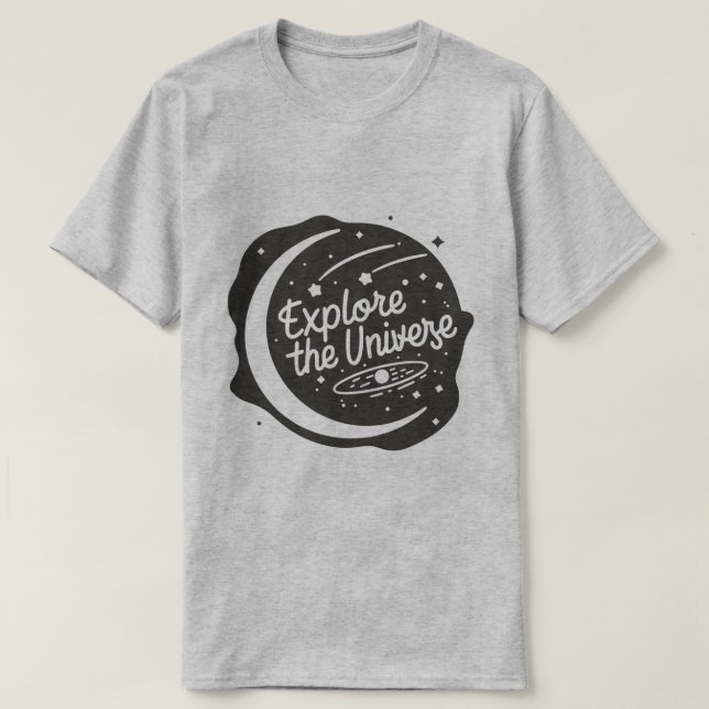 Utforska universum. t shirt (Design framsida)