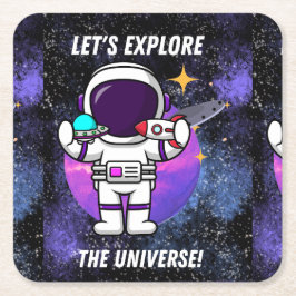 utforska universum underlägg papper kvadrat