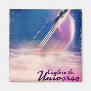Utforska utrymmet för Vintagen Universe poster Magnet