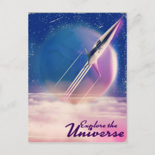 Utforska utrymmet för Vintagen Universe poster Vykort