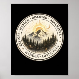 Utforska Vandra Upptäck Berg Poster Arttryck