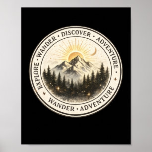 Utforska Vandra Upptäck Berg Poster Arttryck