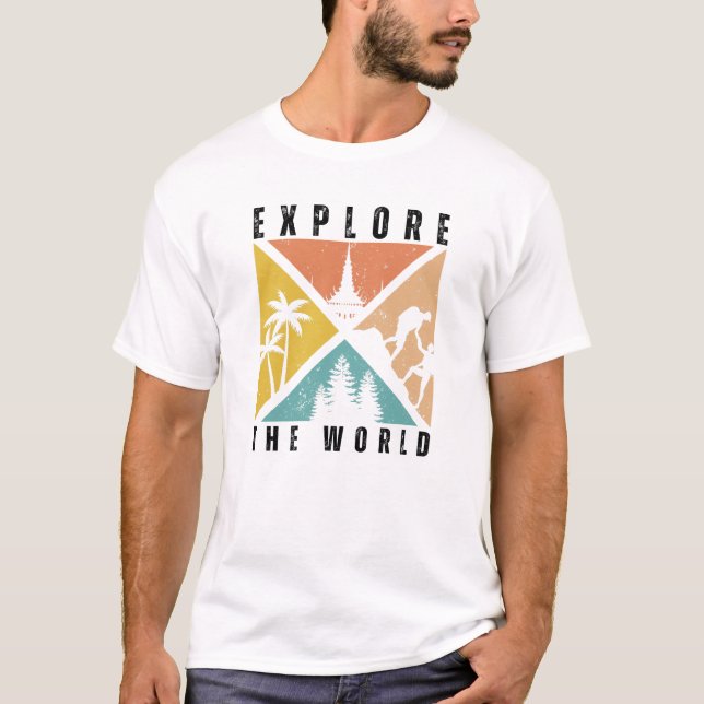 Utforska Världen T-Shirt – Resäventyrs T-shirt (Framsida)