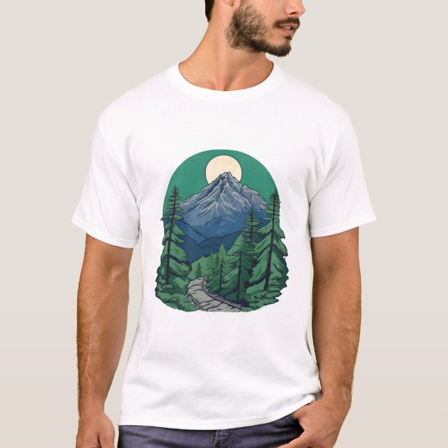 Utforska Vilden: Äventyr och natur i berget T Shirt (Framsida)