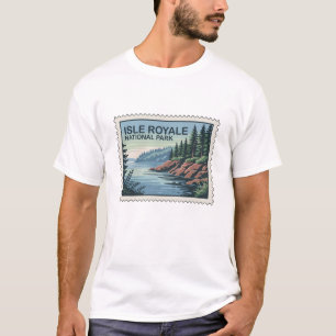Utforska Vilden på Isle Royale Frimärke T Shirt