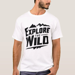 Utforska vildens utformning på vit T-Shirt