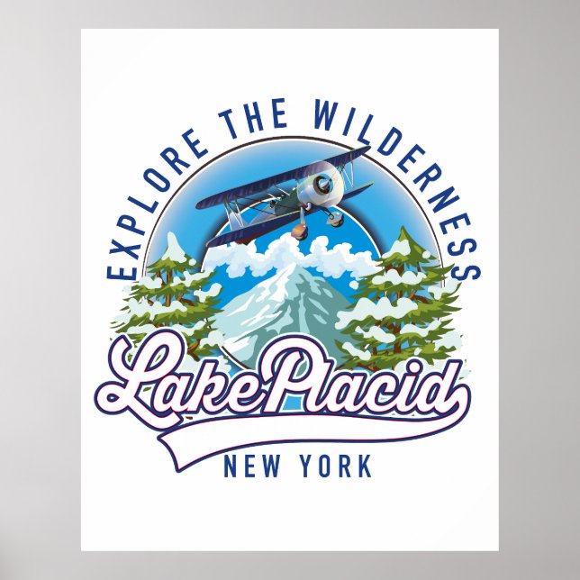 Utforska vildmarken, lake placid poster (Framsidan)