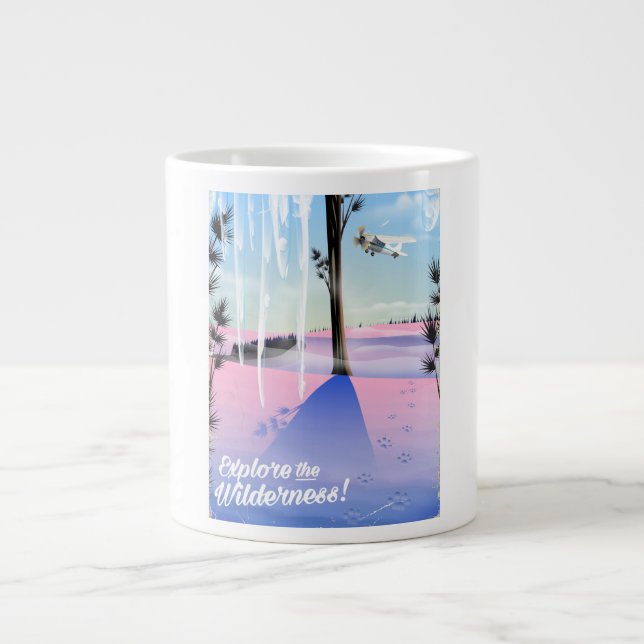 Utforska vildmarken! Vilda djurs vinterspår Jumbo Mugg (Framsidan)