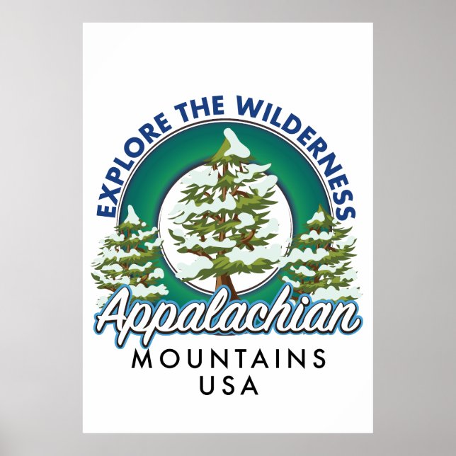 Utforska Wilderness Appalachian Mountains trave Poster (Framsidan)