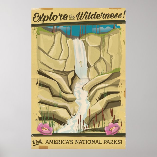 Utforska Wildness vintageaffisch! Poster (Framsidan)