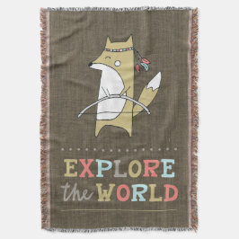 Utforska World Boho Fox Kids Filt