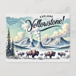 Utforska Yellowstone Vykort
