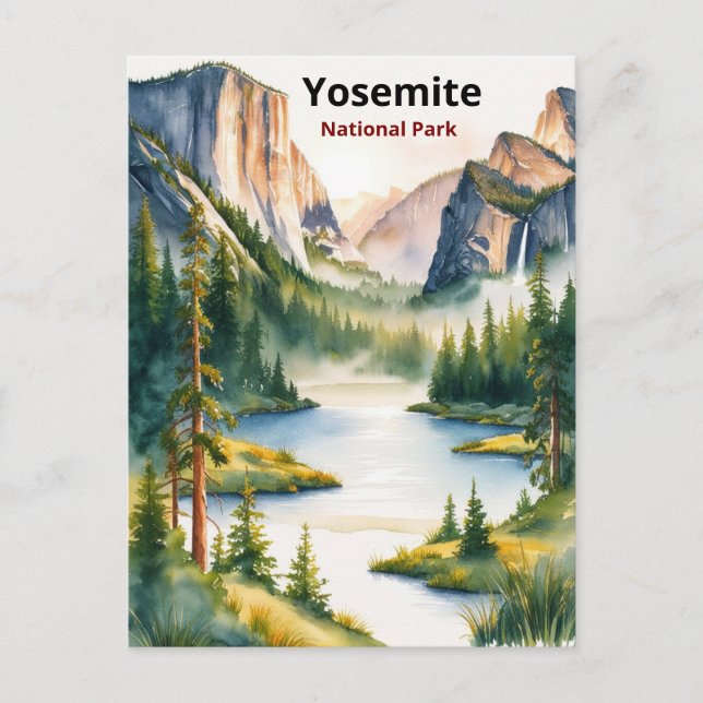 Utforska Yosemite National Park: Naturens Majestic Helg Vykort (Framsida)