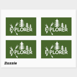 Utforskardesign - Rektangelfästpunkter Rektangulärt Klistermärke