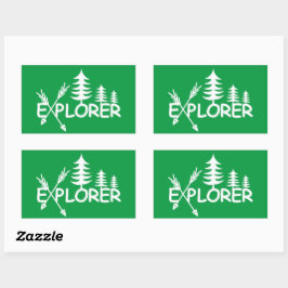 Utforskardesign - Rektangelfästpunkter Rektangulärt Klistermärke