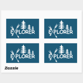 Utforskardesign - Rektangelfästpunkter Rektangulärt Klistermärke