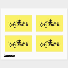 Utforskardesign - Rektangelfästpunkter Rektangulärt Klistermärke