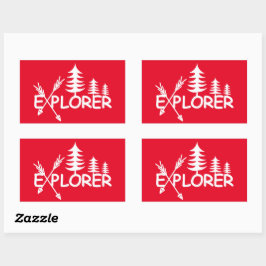 Utforskardesign - Rektangelfästpunkter Rektangulärt Klistermärke