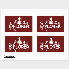 Utforskardesign - Rektangelfästpunkter Rektangulärt Klistermärke