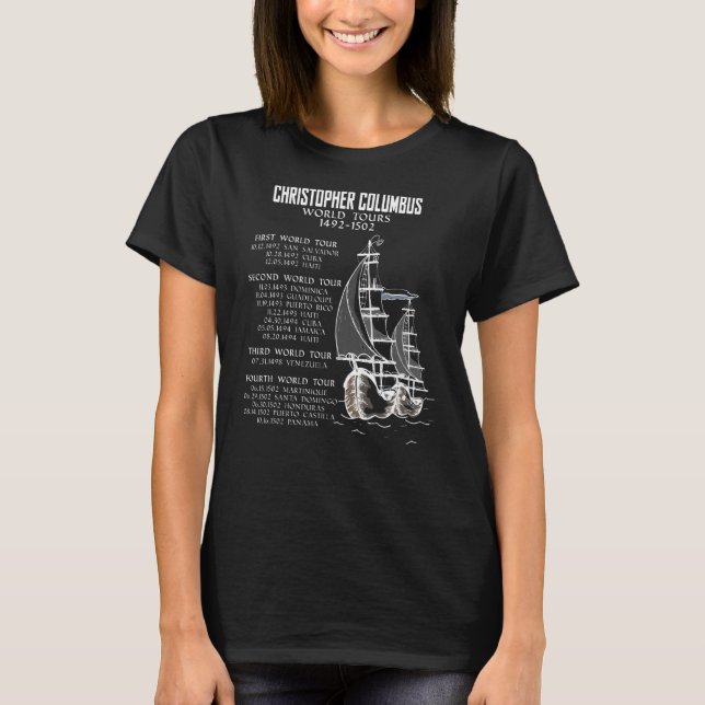 Utforskaren Christopher Columbus World Tours T Shirt (Framsida)