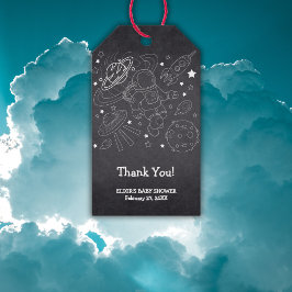 Utforskaren för litet utrymme i Chalkboard Baby Sh Presentetikett