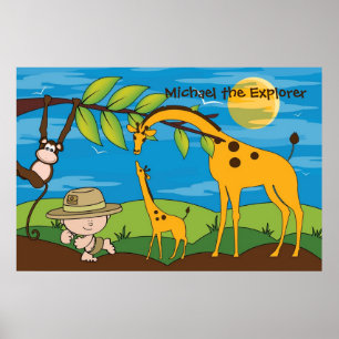 Utforskaren på en Poster Jungle Safari Kids Room D