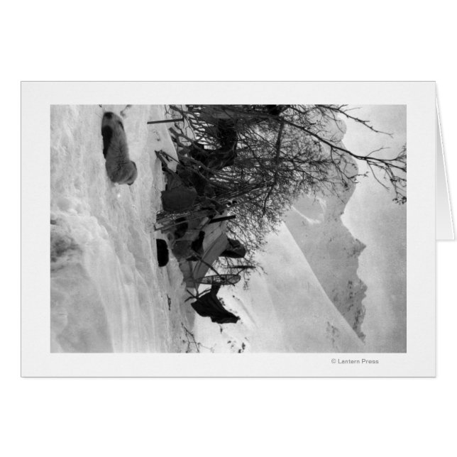 Utforskarens Tält och tillhörigheter på Camp Site Hälsningskort (Framsidan Horizontal)