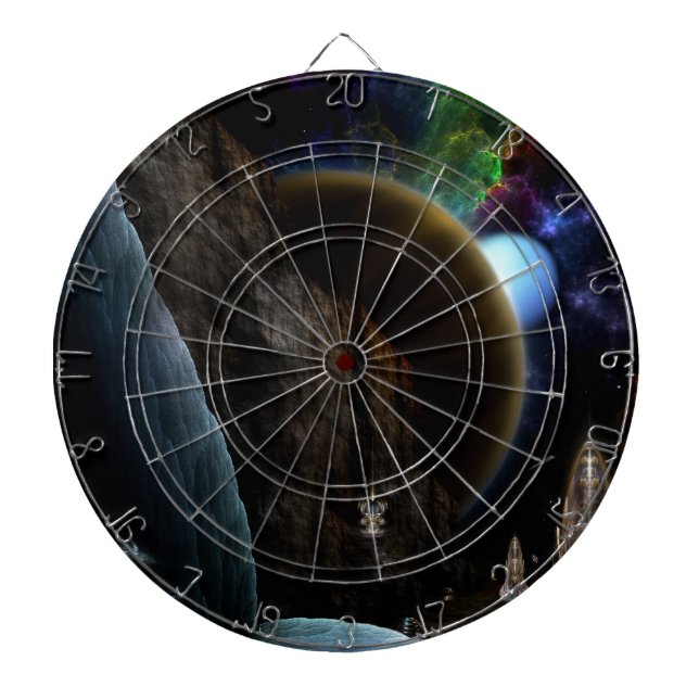 Utforskning av rymdteknik darttavla (Framsidan)